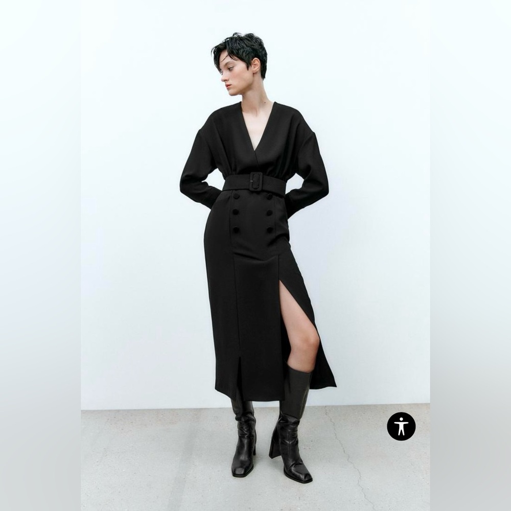 Zara MIDI DRESS WITH BELT